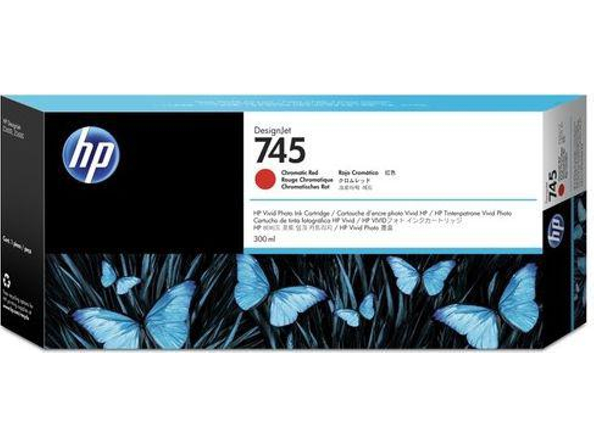 Cartucho de Tinta Original HP 745 Signjet Rojo Cromático F9K06A  para DesignJet Z2600 PostScript, Z5600 PostScript