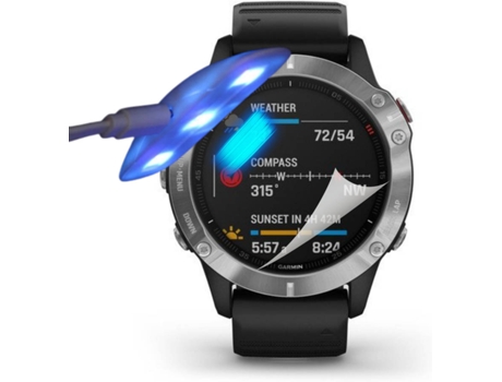 Kit de 4 Protectores de Pantalla Hidrogel para Garmin Fenix 6S Pro Flexshield con Lámpara UV