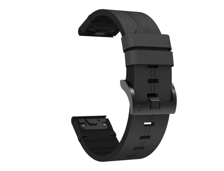 Correa de reloj inteligente para Garmin Epix Pro 42 mm Correa de cuero con hebilla de acero (Negro)