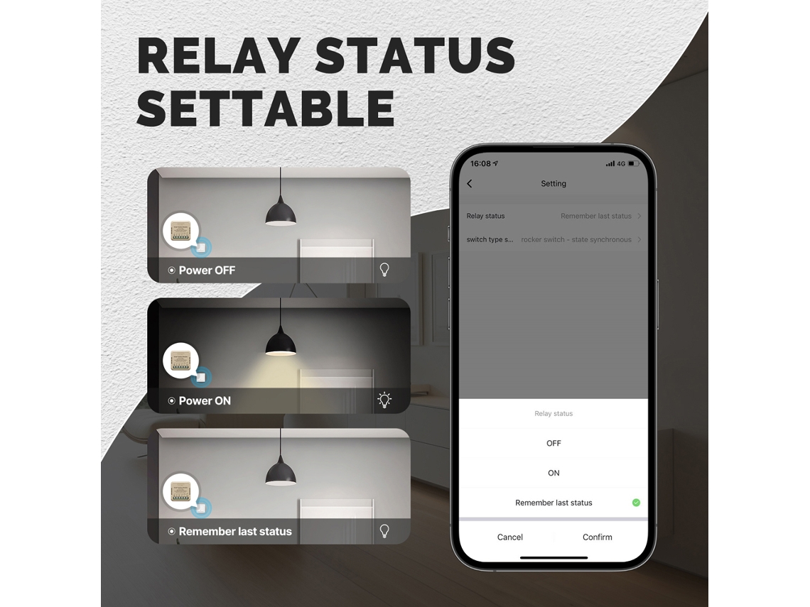 Módulo Interruptor Inteligente Dimmer Wifi Tuya Diy Control Remoto App Compatible Alexa Y Asistente Voz