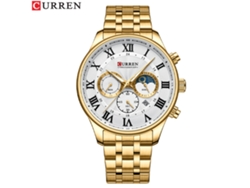 Reloj De Cuarzo Para Hombre (oro Blanco) Con Seis Manecillas, Esfera Grande, Calendario Multifuncional Y Resistencia Al Agua.