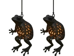 Lámpara de rana - Lámpara adorable y resistente a la intemperie - Adornos luminosos de rana negra