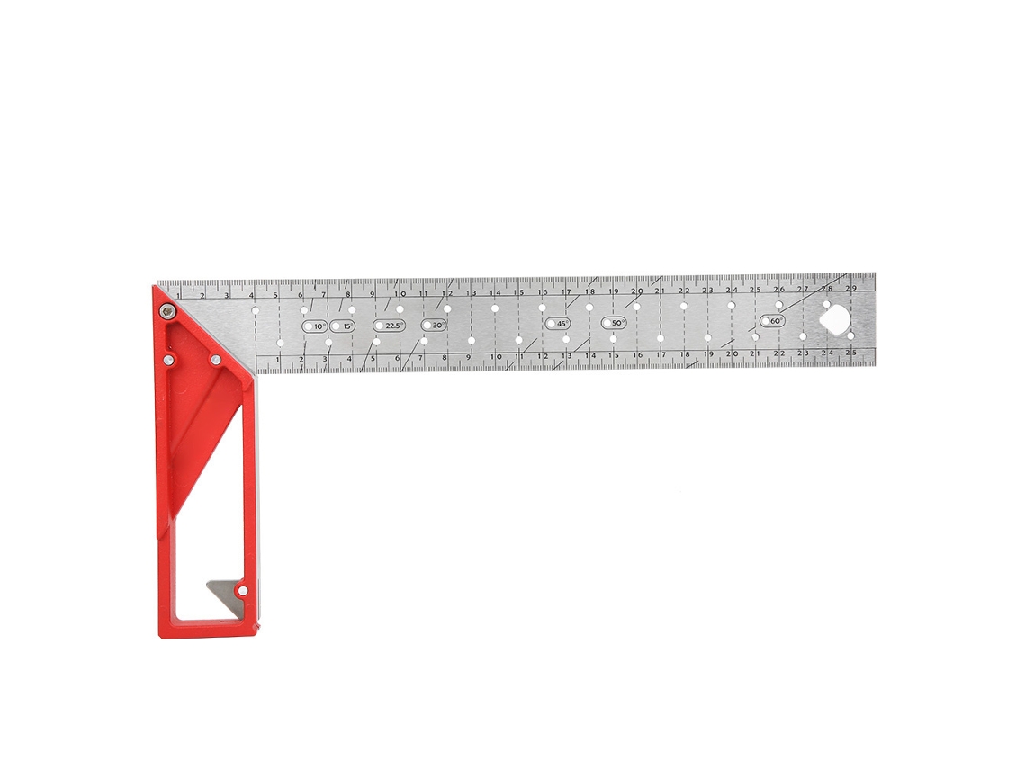Regla De Ángulo Recto De Acero Inoxidable De 30 Cm, 45°/90°, Multifuncional Para Carpintería.