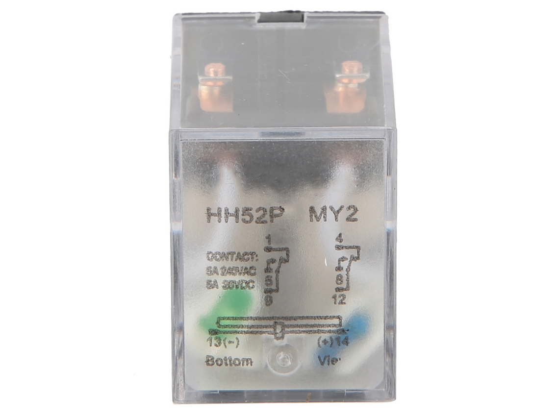 Relé Eléctrico Intermedio Hh52p De 24 V Cc Y 5 A, De 8 Pines, Con Bobina Dpdt.