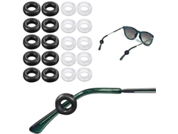 Puntas Para Patillas De Gafas, 10 Pares De Soportes Redondos De Silicona, Soportes Antideslizantes Invisibles (5 Pares Negros Y 5 Pares Transparentes)
