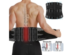 Cinturón ortopédico de soporte lumbar y de espalda Mdug (negro, mediano)