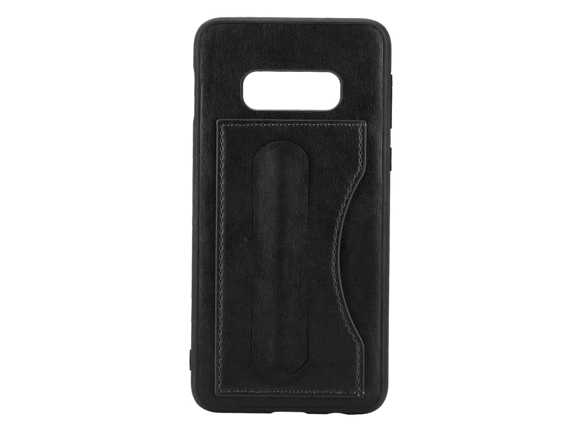 Funda trasera sencilla de PU para Samsung S10 Lite con ranura para tarjeta (negra)