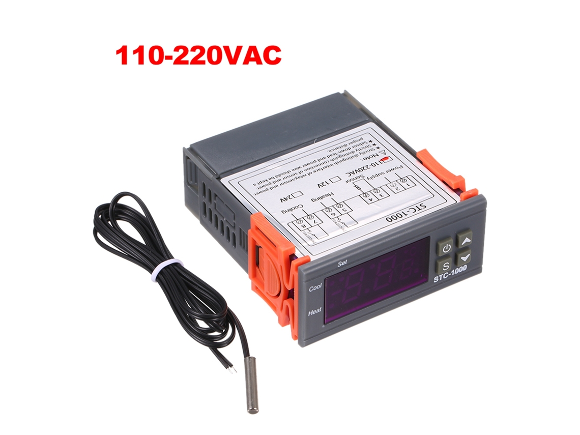 Controlador De Temperatura Digital Stc-1000 Con Sensor Para Calefacción Y Refrigeración.