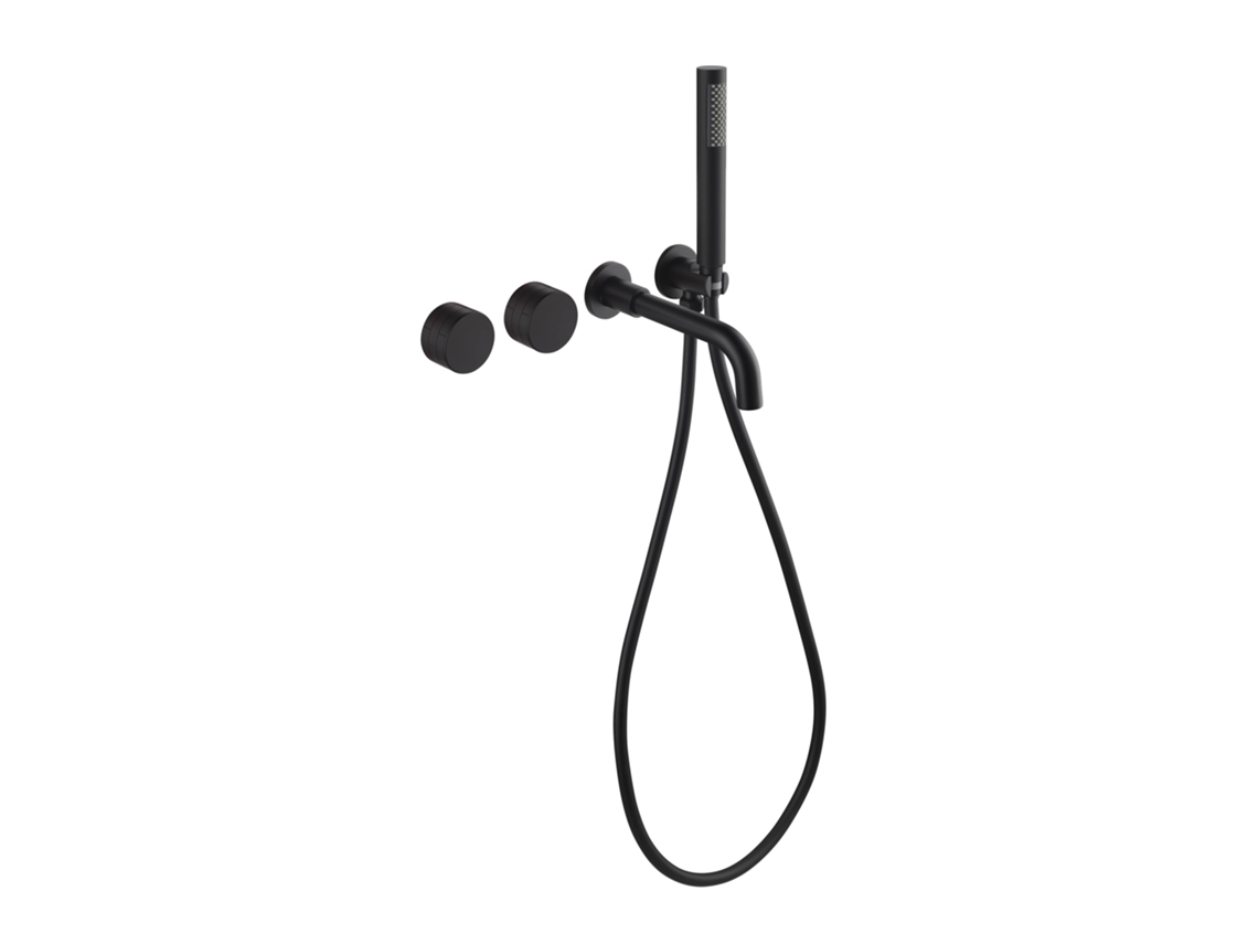 Grifo De Bañera Mural 078 En Latón Negro, Colección Céphise