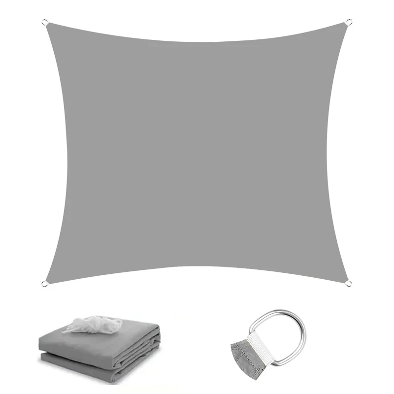 Vela De Sombra Rectangular Curvada E Impermeable (gris Oscuro, 300 X 500 Cm)