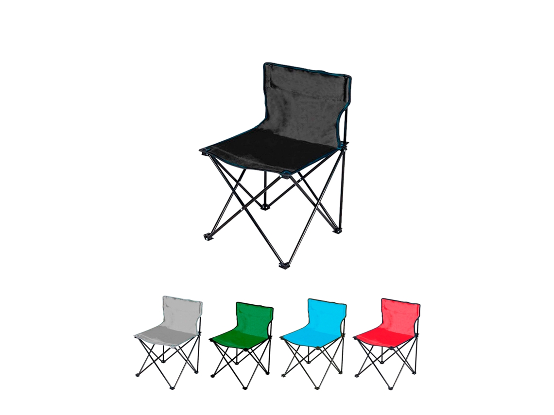 Jardin202 - Silla Plegable De Camping Ligera Sin Reposabrazo | Silla De Exterior Ideal Para Acampada, Picnic O Pesca Negro |  (negro)