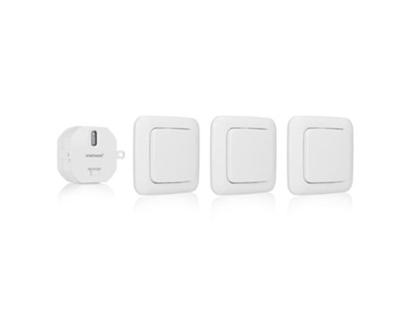 Smartwares Set de interruptores de luz dormitorio 8x8x1,7 cm blanco