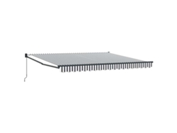 Maison Exclusive - Toldo Retráctil Aluminio Y Tela Gris Antracita Y Blanco 4x3 M