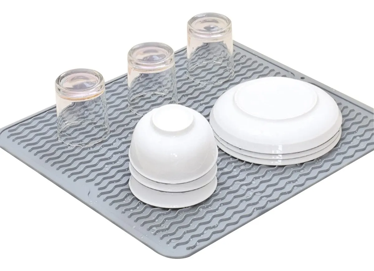 Tapete de silicona para secar platos, tapete para encimera. Vayotoy