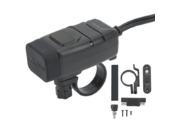 2026-cargador Usb Moto Dual Carga Rápida Con Voltímetro Impermeable 12v Accesorios De Manillar
