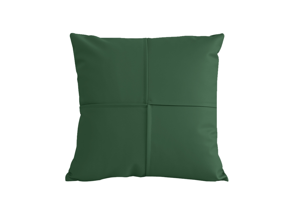 Funda De Almohada De Cuero Sintético De Color Puro: Moderna Y Sencilla Con Costuras.