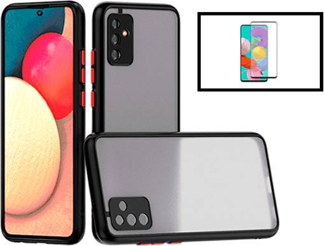 Kit Carcasa Trasera Protección Cámara + Protector de Pantalla Samsung Galaxy M52 5G GIFT4ME Negro