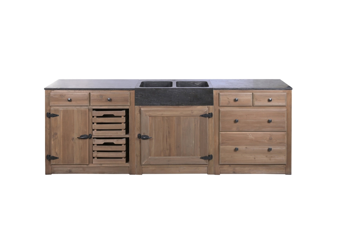 Set 3 Mueble Cocina Piedra Sinterizada 236x55x86cm