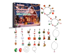 Caja sorpresa para pulseras navideñas DIY con 24 compartimentos.