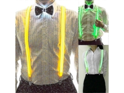 Tirantes Y Pajarita Led Para Hombre: Ideales Para Festivales, Fiestas De Disfraces Y Espectáculos Musicales Con Luces.
