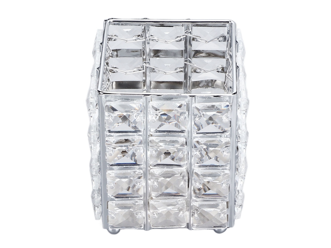 Caja de almacenamiento de cristal de estilo europeo, plateada