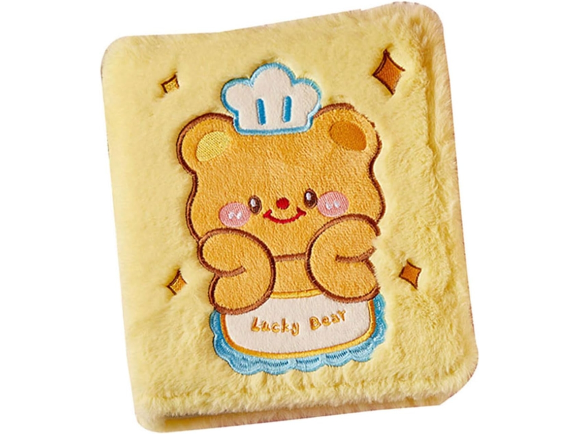 Álbum De Fotos De Peluche Con Un Oso De Mantequilla De Dibujos Animados, Un Pequeño Álbum De Colección.