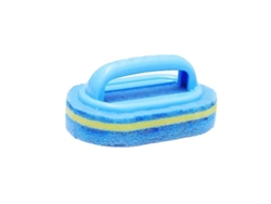 Cepillo De Esponja Con Mango Para Limpiar Bañera, Lavabo Y Azulejos De Cocina, 1 Unidad, Color Azul.