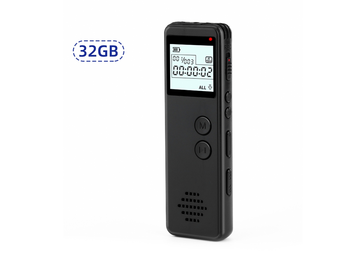 Grabadora De Voz Digital De 32 Gb Con Activación Por Voz, Reducción De Ruido Y Reproductor De Mp3 Para Reuniones, Clases Y Entrevistas.