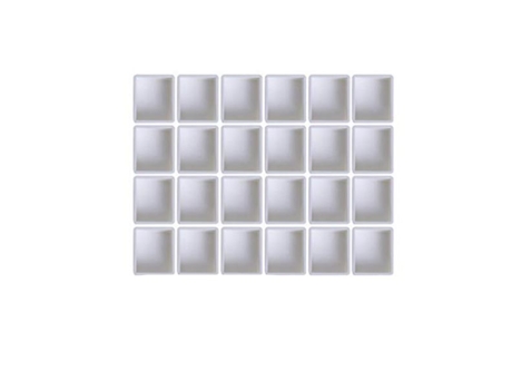 Vacío completo / mitad blanco mitad de bandejas de pintura de acuarela de plástico cuadrícula paletas de artistas de mitad de bandeja - 6 piezas24 ...
