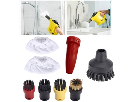 Kit de paño de mopa con cepillo redondo, boquilla eléctrica para Limpiador de vapor Karcher Sc1 Sc2 Sc3, herramientas de aspiradora para limpieza d...