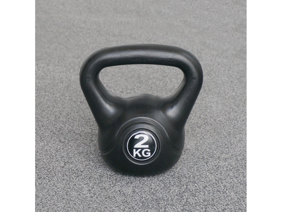 Kettlebell 2 kg Pl stico para uso interior y exterior Negro