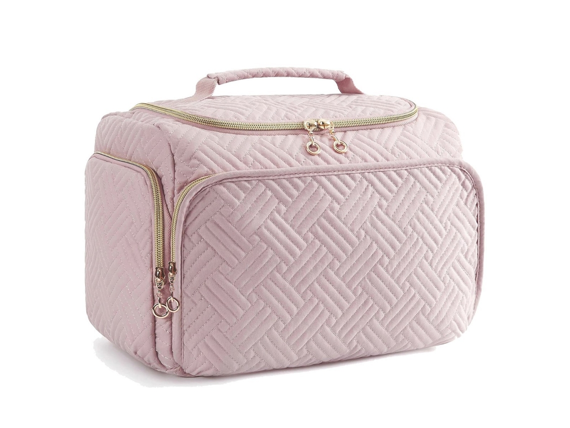 Neceser de viaje grande, bolsa de cosméticos portátil, rosa para Tommy01