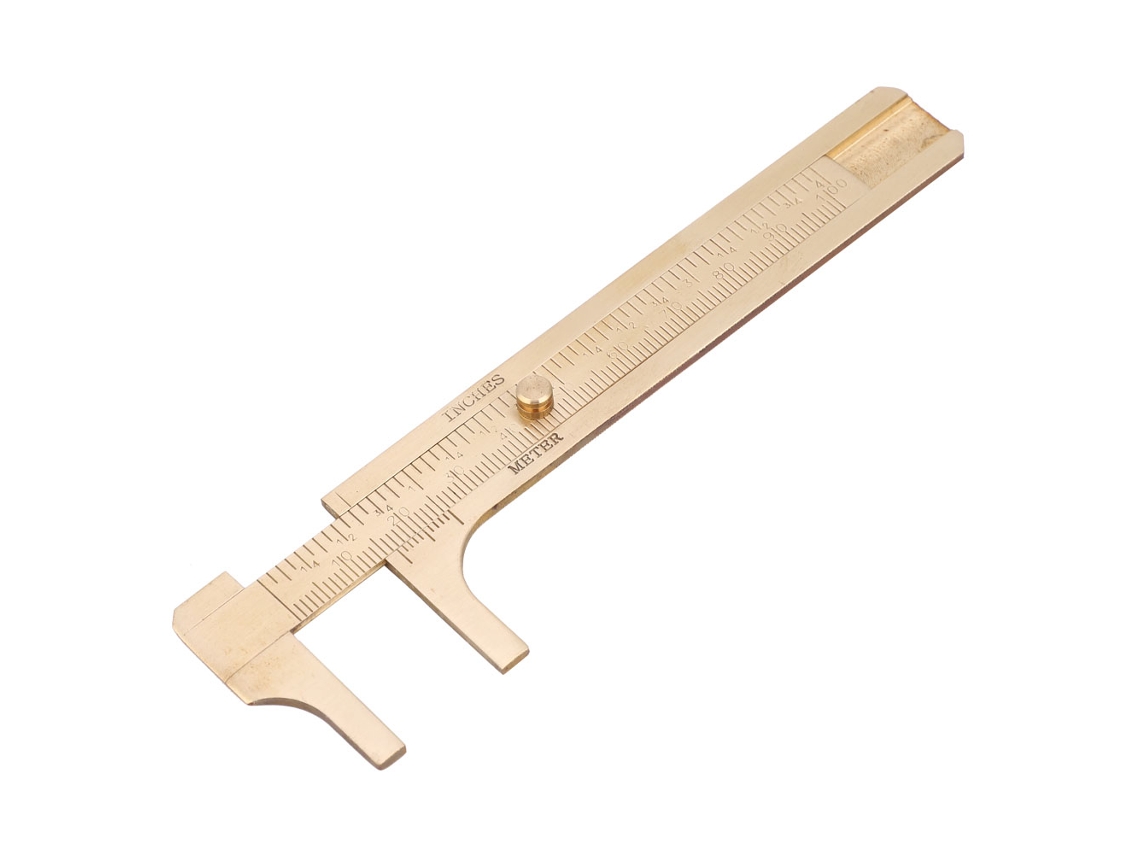 Calibrador Vernier De Latón Con Dos Escalas, Herramienta De Medición Para Joyería, Regla De 0 A 100 Mm.