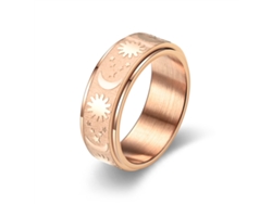 Anel Giratório Fidget Chrui Sol Lua Estrela Rose Gold Tamanho 9 (rose 9)