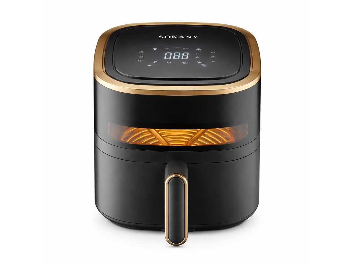 Freidora de aire digital semi-aceite de 4,8 L Sokany SK-10014 Marrón + Dorado