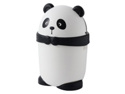 Papelera Pequeña Con Diseño De Panda De Dibujos Animados Y Tapa De Plástico Resistente Para Habitaciones De Niños Y Niñas.