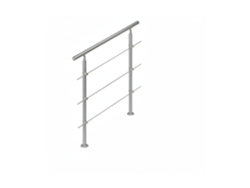 Relaxdays Conjunto De Corrimão Em Aço Inox, Para Interior E Exterior, 1,0 M, 2 Postes, 3 Barras, Prateado