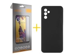Pack 1 X Película de Vidrio Templado Full + Funda ACCETEL para Samsung Galaxy S25 + 5G (PLUS) Silicona Líquida Negro