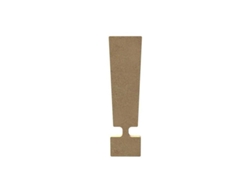 Signo de exclamación de madera MDF para decorar - 15 cm