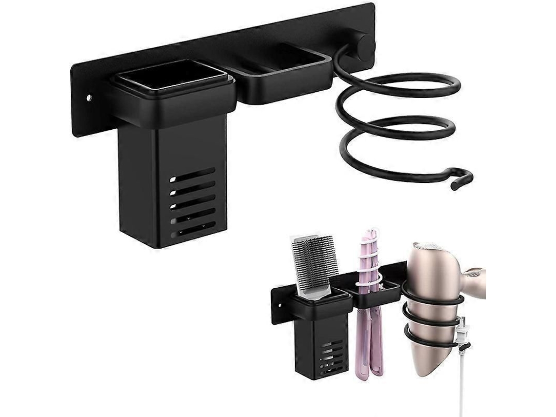 Soporte de pared para secador de pelo, organizador de accesorios para el cabello con gancho P GOKOCO