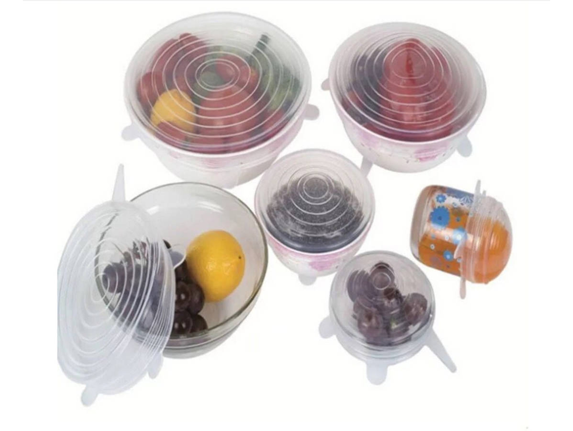 Conjunto de 6 Tapas WJS Silicona Transparente