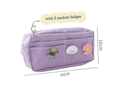 Estuche de lona con estampado animal, rosa, mochila escolar grande para niñas, material de papelería, color violeta y morado Chennnls
