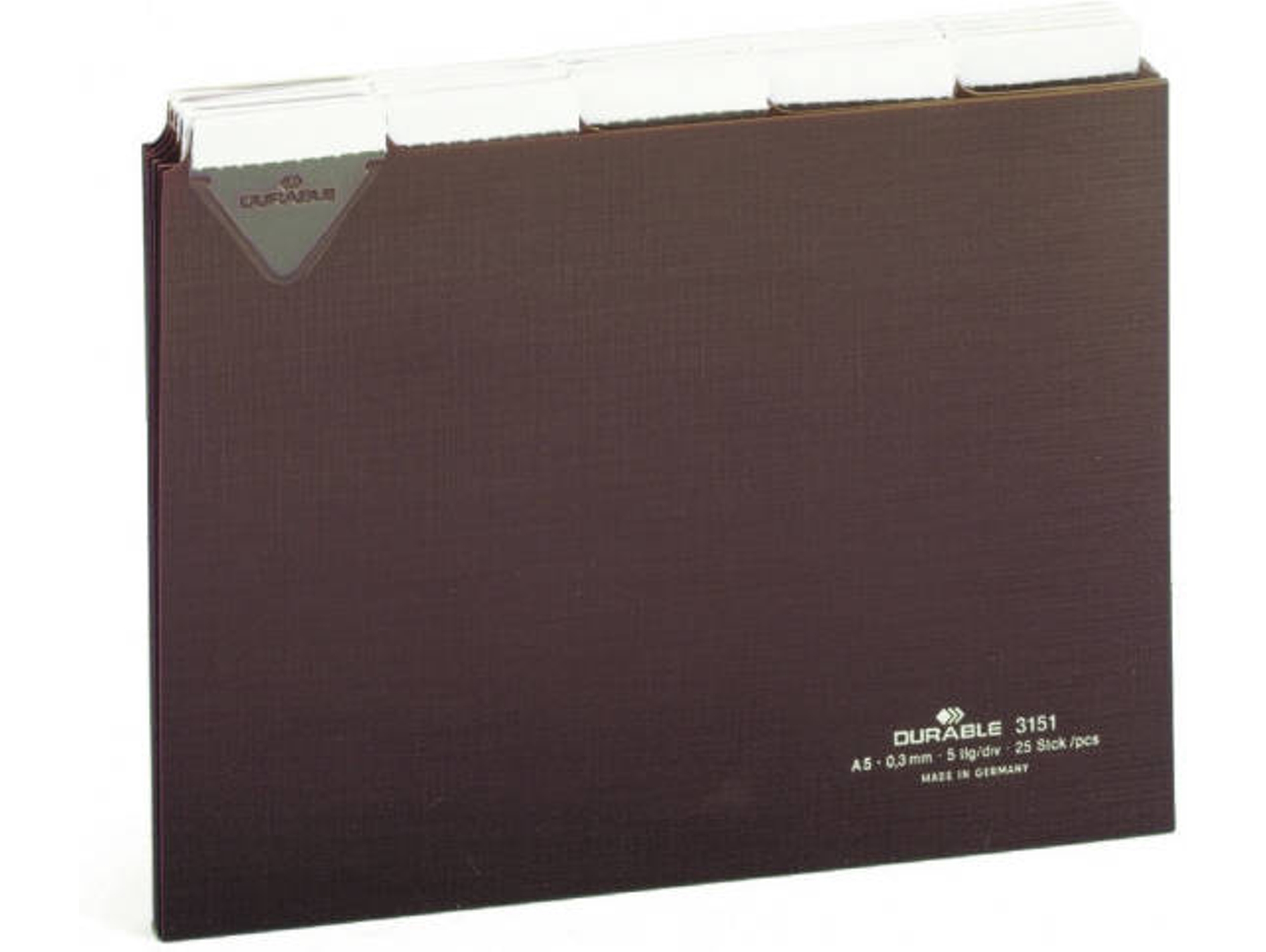Separador DURABLE 315111 Marrón (A5 - 4x4cm - PVC)