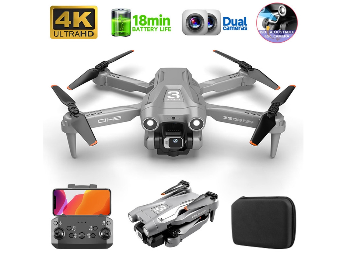 Z908pro Mini Drone 4k Duración De La Batería 18 Min Gris Bestvite