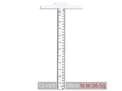 Regla En Forma De T De Plástico Transparente De 30 Cm/12 Pulgadas Con Escala Dual Métrica Y En Pulgadas.