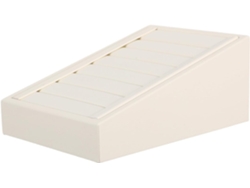 Organizador De Pendientes De Cuero Sintético Blanco, Bandeja Compacta Para Anillos Con
