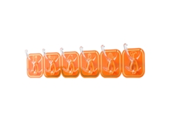 6 ganchos adhesivos acrílicos para montaje en pared, sin dejar rastro, sin perforaciones, con gran capacidad de sujeción para cocina y baño, color naranja.