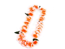 Collar Hawaii naranja y blanco de 55 cm
