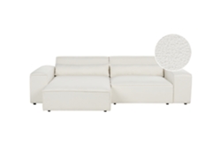 Sofá esquinero BELIANI Hellnar de Bouclé Blanco 262x176x70