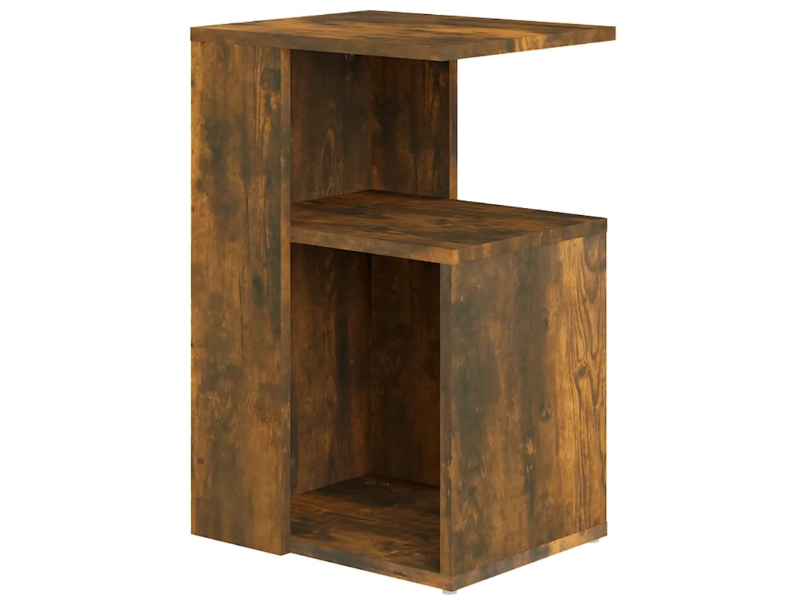 Mesa auxiliar de madera procesada, color roble ahumado, MAISON EXCLUSIVE (36x30x56 cm)